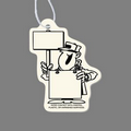 Paper Air Freshener W/ Tab - Man Holding Billboard